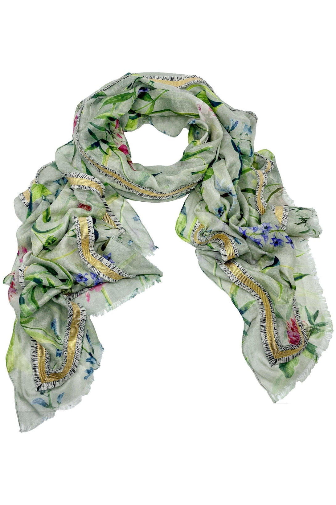 Katrin Modal Scarf Floral Aloe Green - Pre Order Scarves