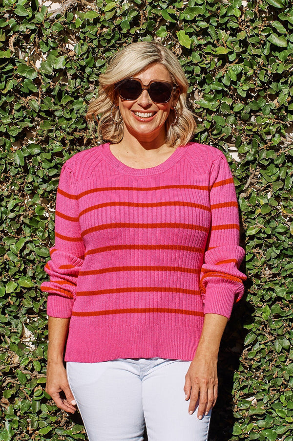 Sarah Sweater Pink and Red Knitwear