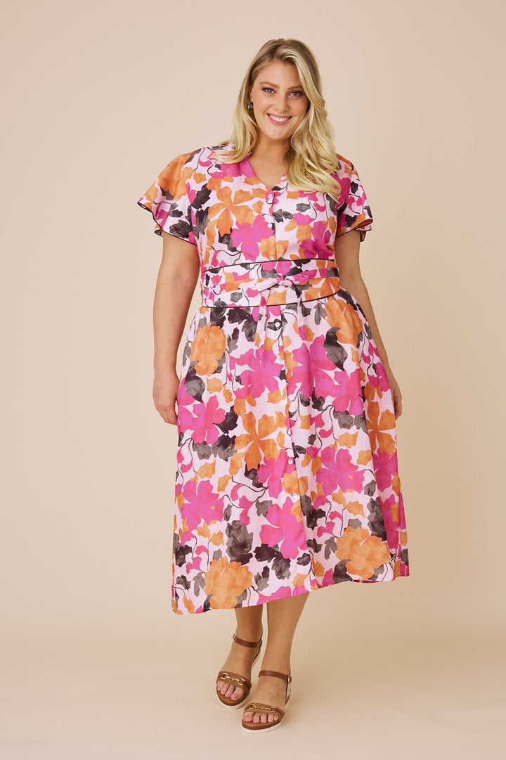 Rosa Floral Short Sleeve Dress Dress