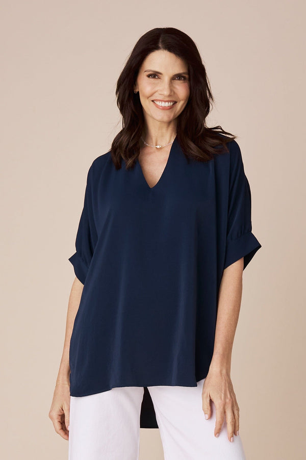 Delta Top Navy Tops