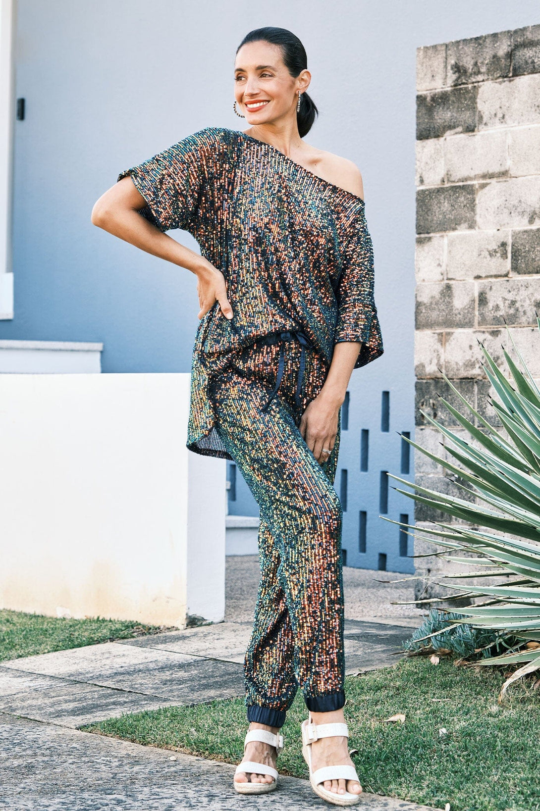 Cynthia Round Neck Top Multi Tops