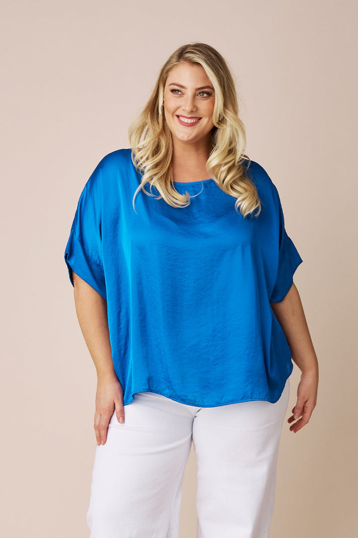 Bianca Short Sleeve Top Cobalt Tops