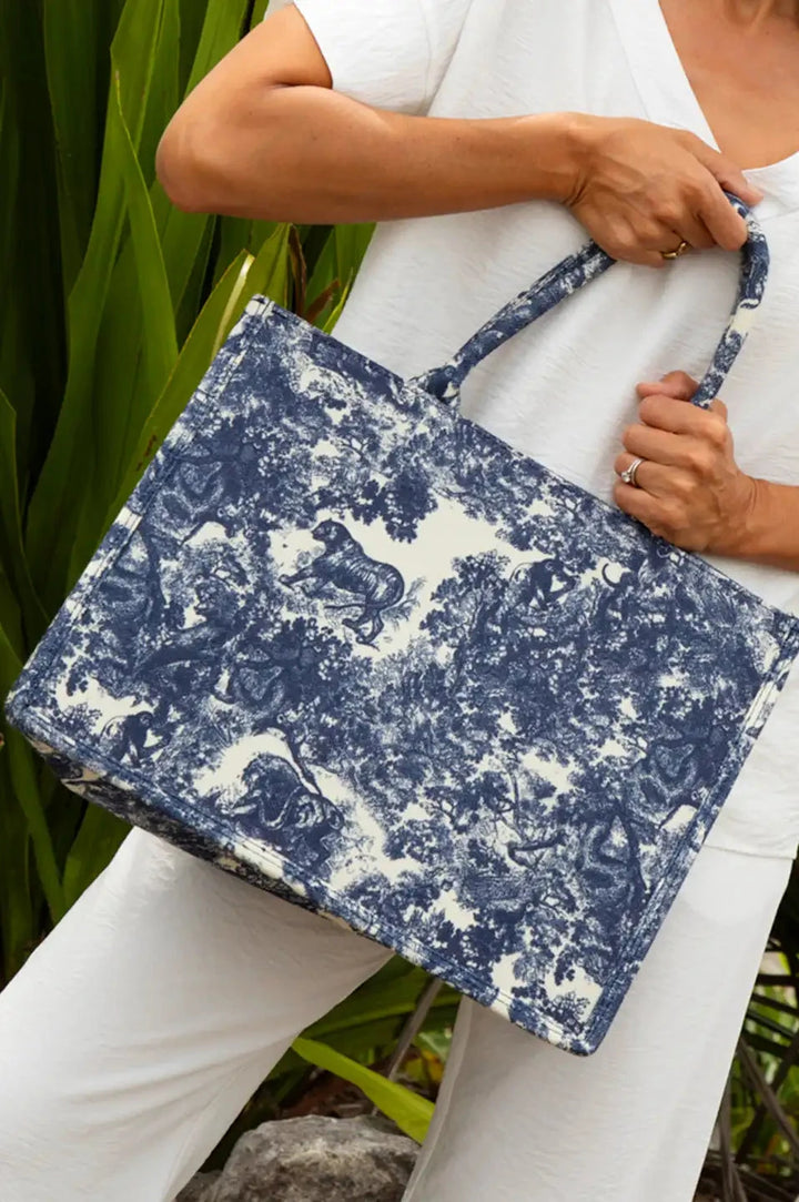Sardinia Tote Bag Navy Forest Handbags