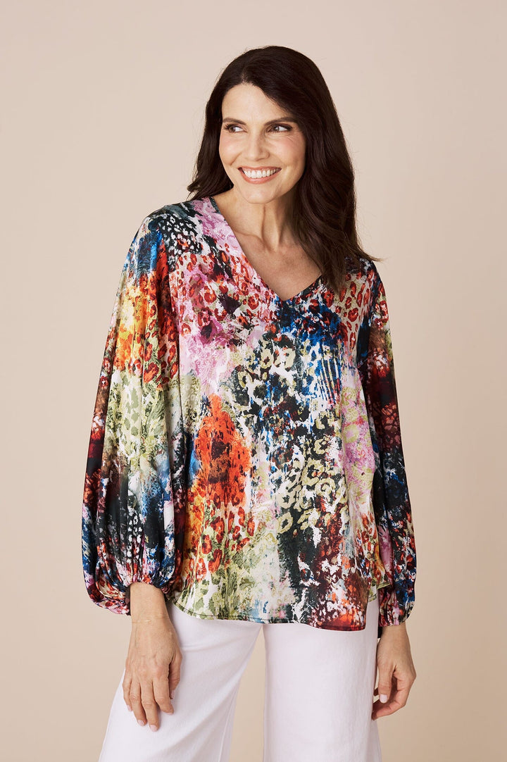 Sovana Long Sleeve Top in Luisa Print Tops