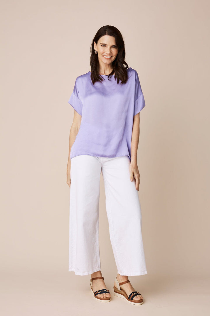 Bianca Short Sleeve Top Lavender Tops