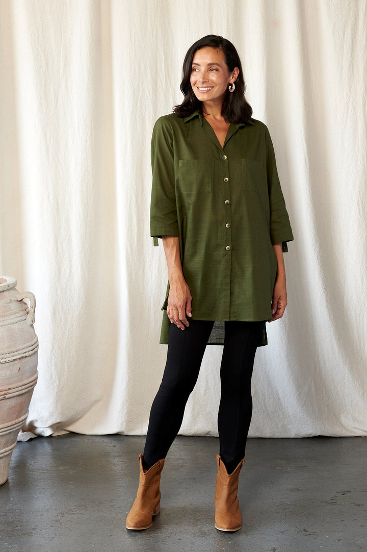 Denver Dress Shirt Olive Dress-Shirts