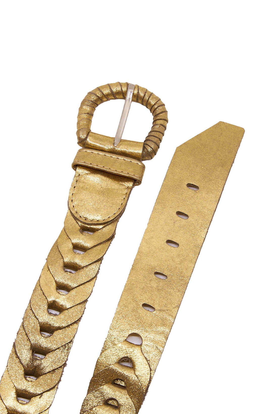 Plaited Jeans Belt Metallic Gold Belts
