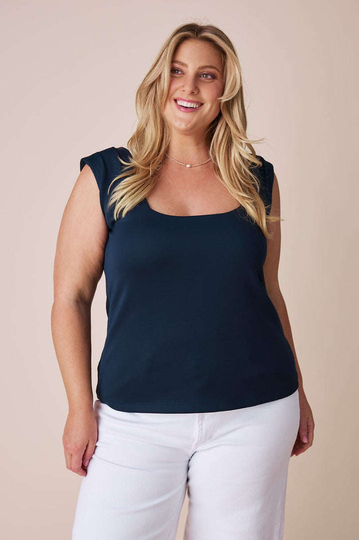 Lina Top Navy Tops