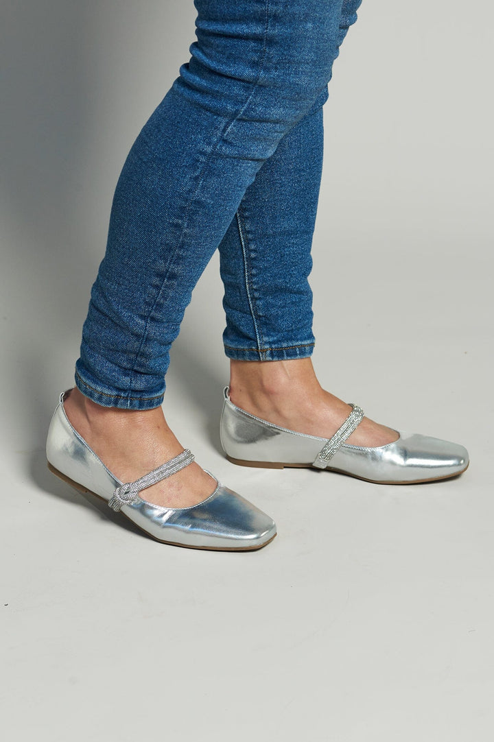 Elara Ballet Flats Silver Flats