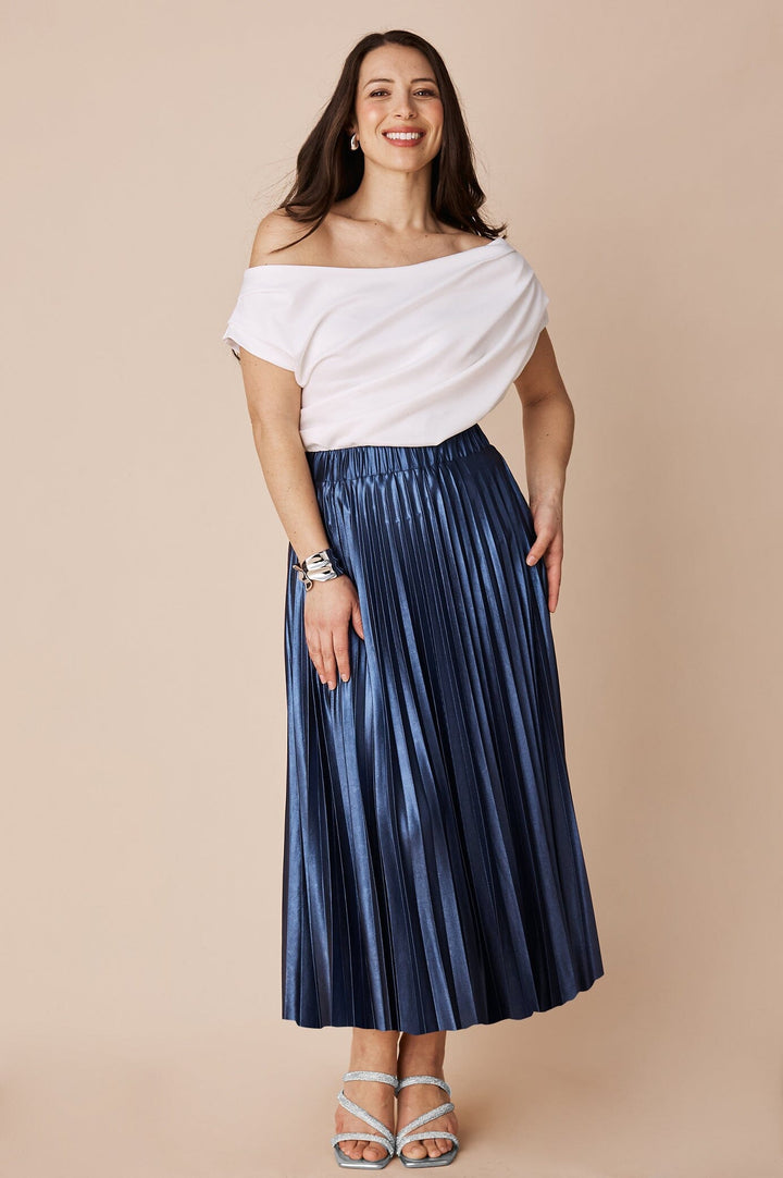 Caitlin Pleated Skirt Navy Skirt