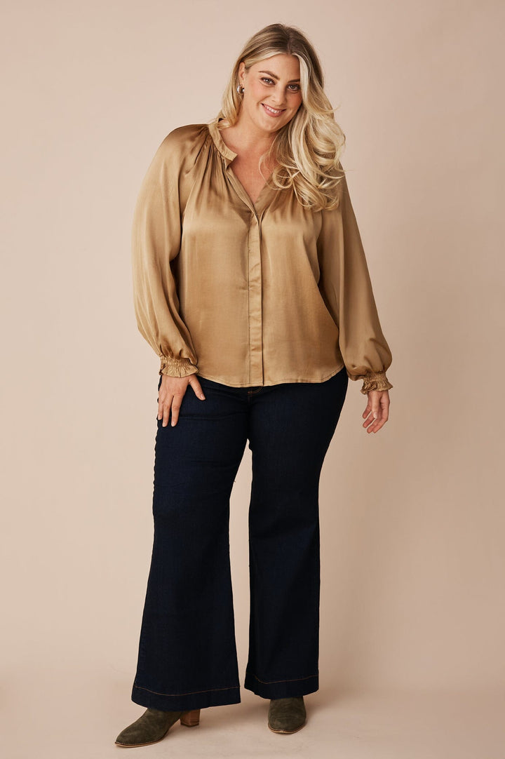 Sierra Long Sleeve Top Gold Tops
