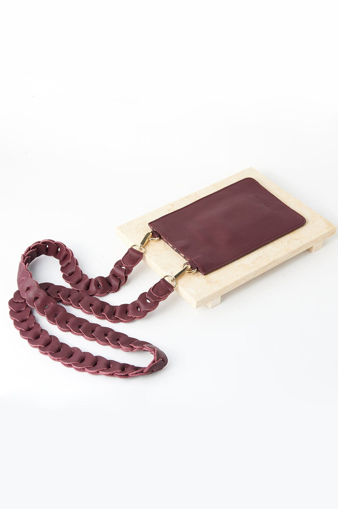 Adelina Mobile Phone Holder Burgundy Soft Leather Leather