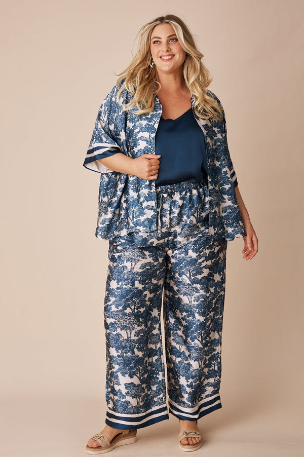 Lisa Print Pants Navy Pants