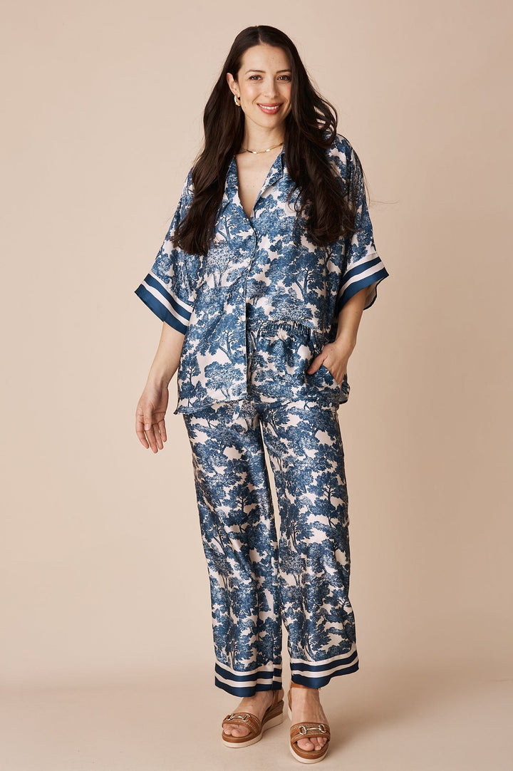 Lisa Print Pants Navy Pants