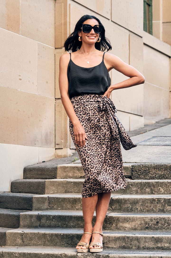 Alima Animal Print Wrap Skirt Skirt