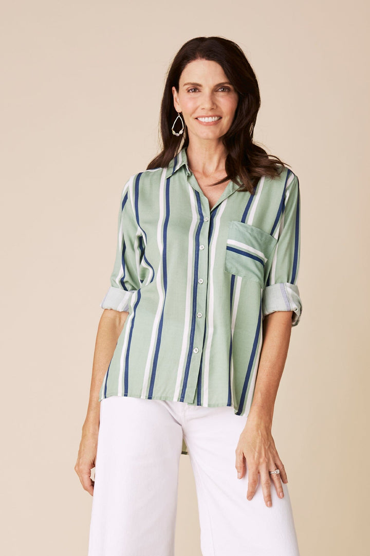 Lumi Long Sleeve Collared Shirt Tops