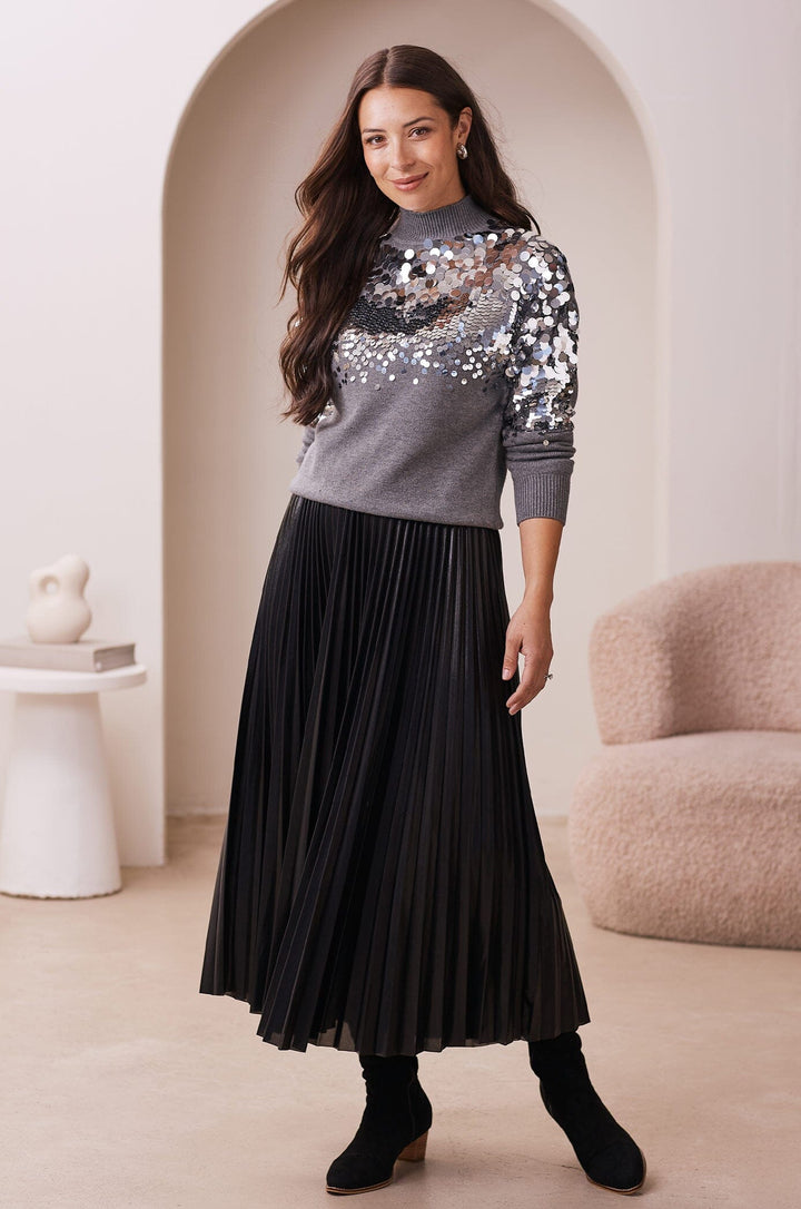 Caitlin Pleated Skirt Black Skirt