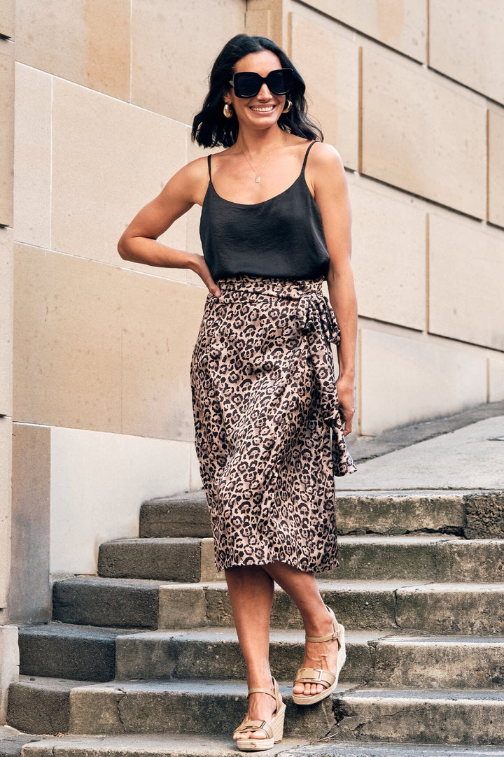 Alima Animal Print Wrap Skirt Skirt