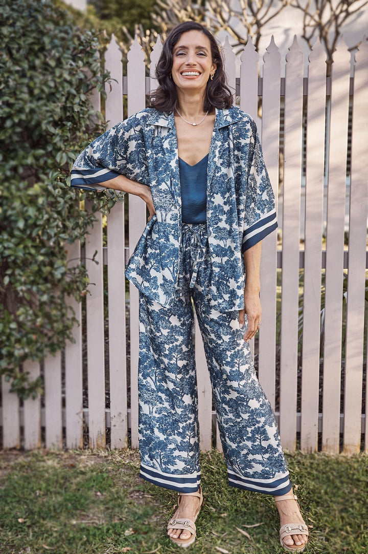 Lisa Print Pants Navy Pants