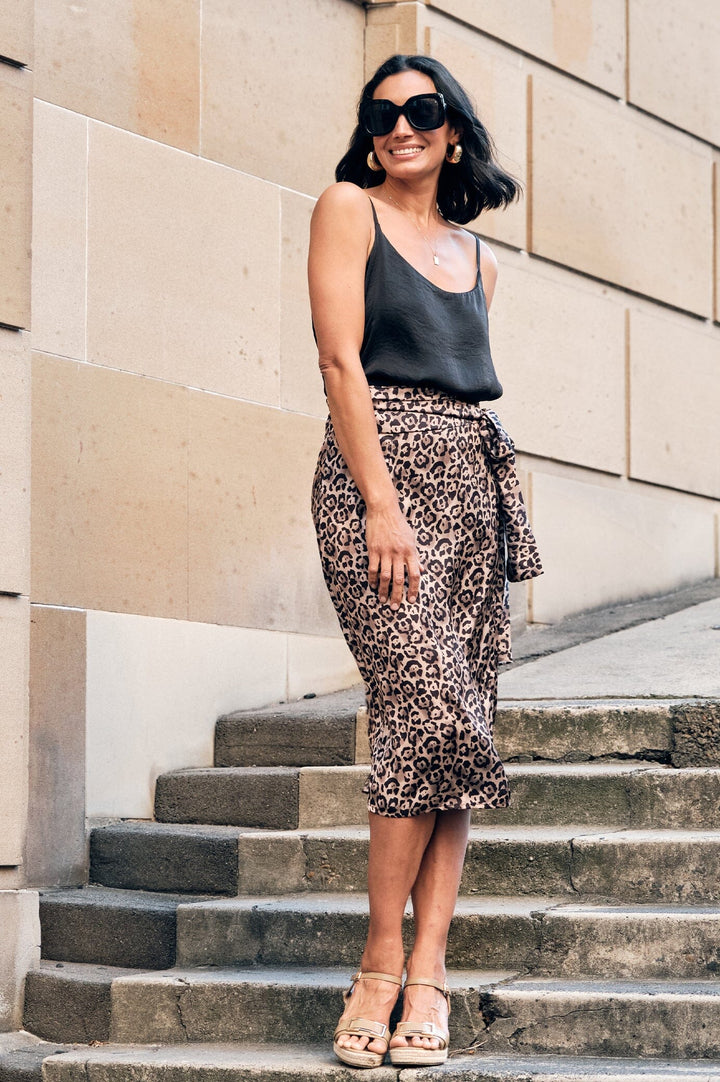 Alima Animal Print Wrap Skirt Skirt