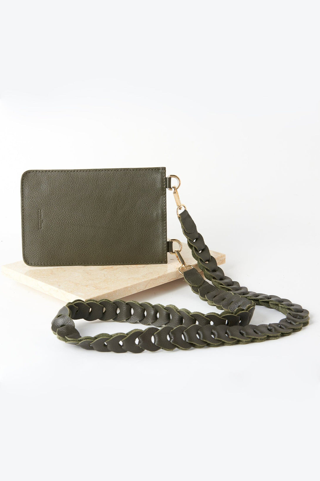 Adelina Mobile Phone Holder Olive Soft Leather Leather