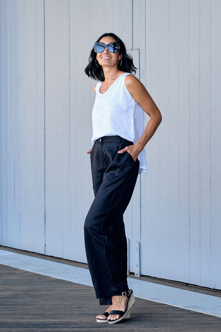 Sharon Linen Pants Black Pants