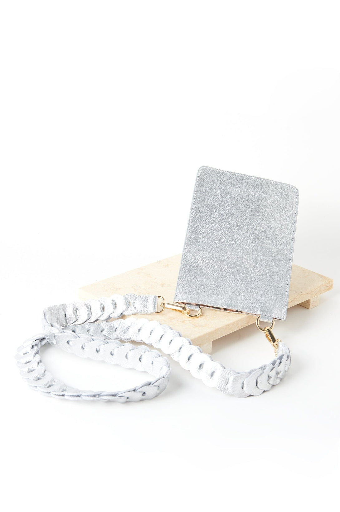 Adelina Mobile Phone Holder Silver Soft Leather Leather