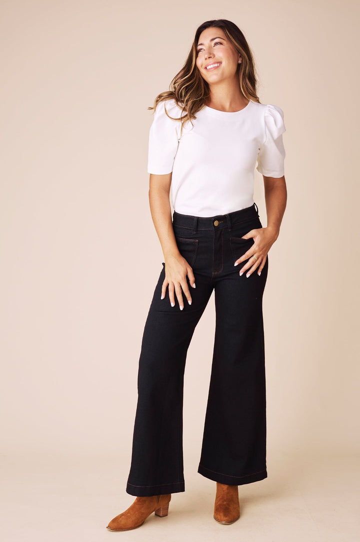 Maddy Wide Leg Dark Denim Jeans Denim Pants