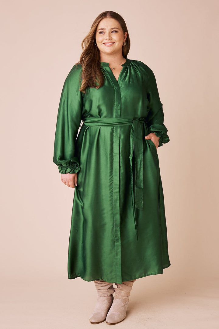 Sierra Long Sleeve Dress Emerald Dress