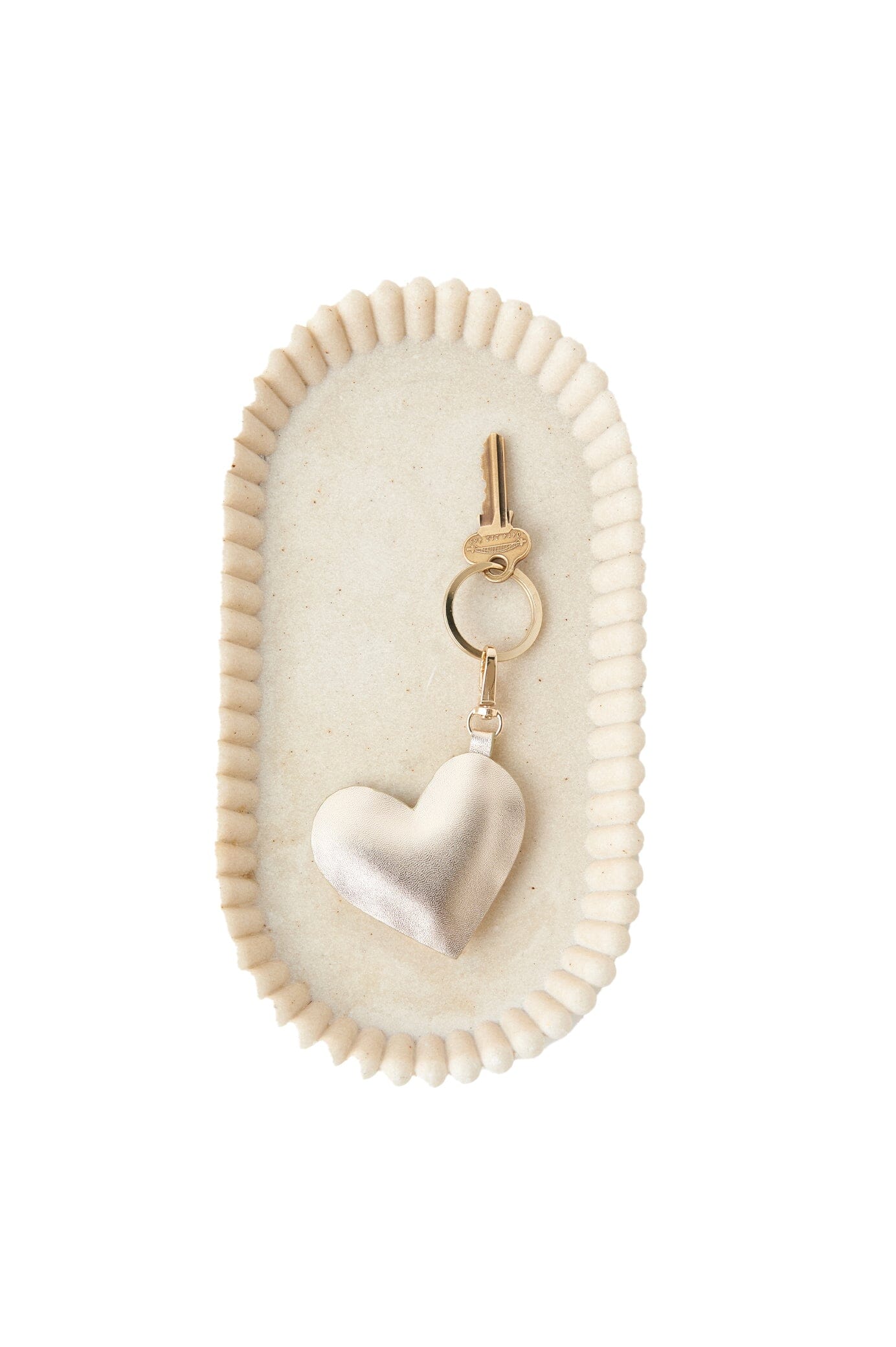Heart Keyring Soft Leather Gold Accessories