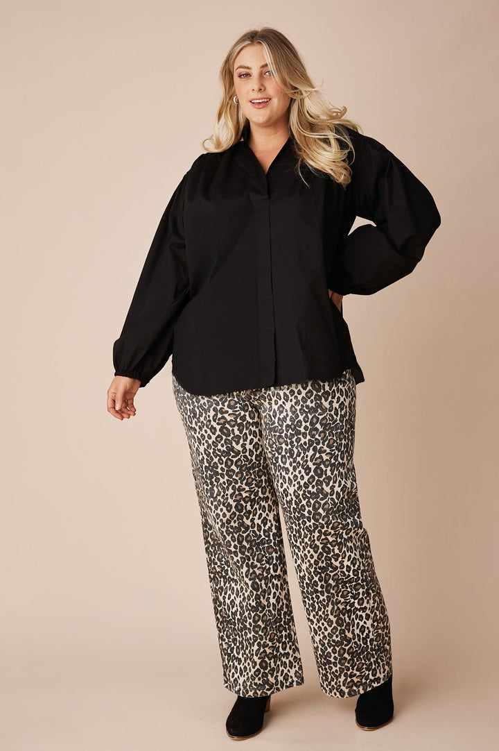 Makayla Long Sleeve Top Black Tops