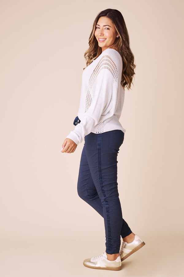 Riley Crinkle Jogger Navy Pants