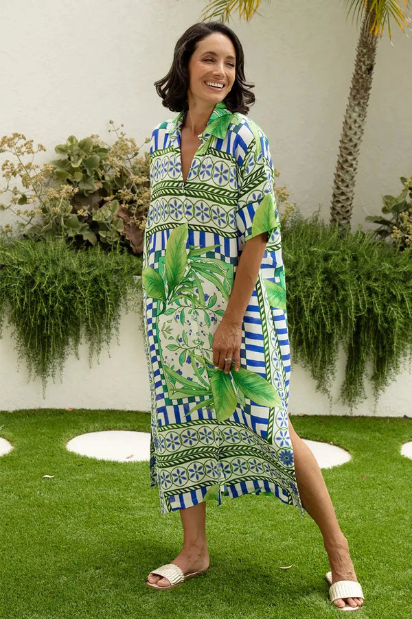 Tonya Short Sleeve Tunic Dress in Emerald Dress