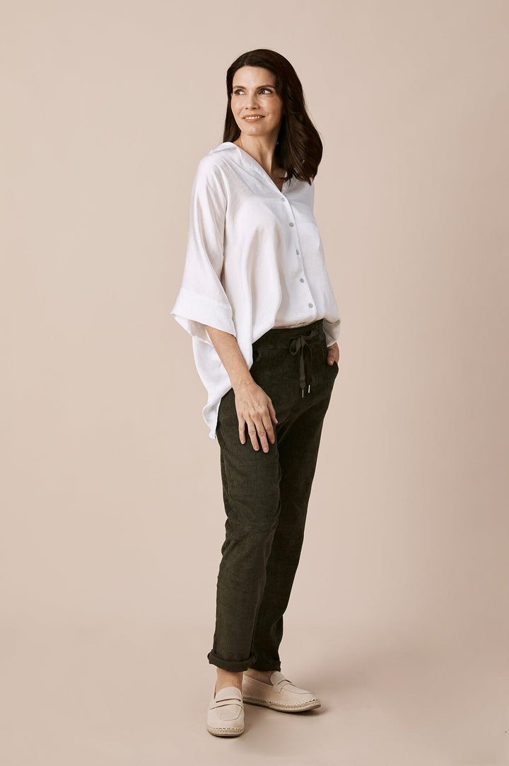 Maricela Corduroy Pants Olive Pants