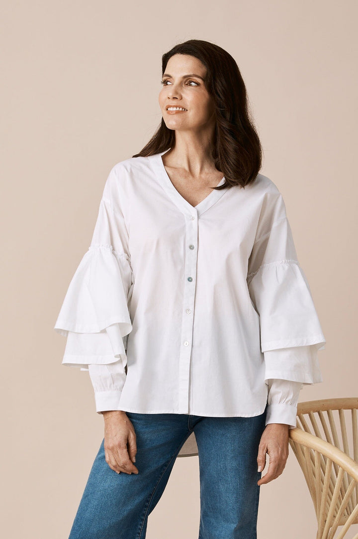 Alexis Long Sleeve Top White Tops