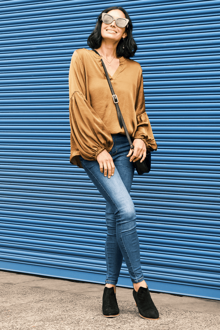 Comino Long Sleeve Top Khaki Tops