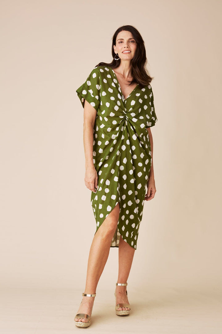 Louisa Dress Green Polka Dot Dress