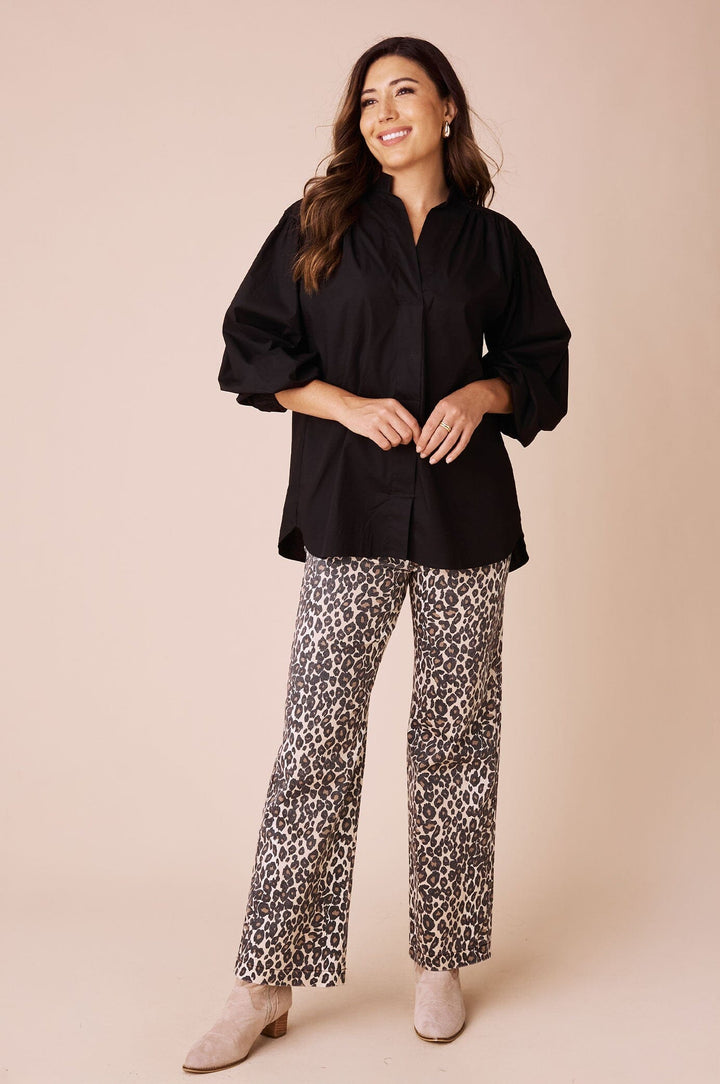 Makayla Long Sleeve Top Black Tops