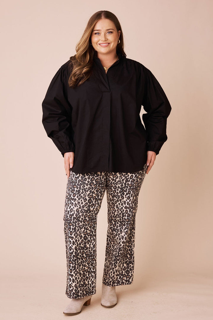 Makayla Long Sleeve Top Black Tops
