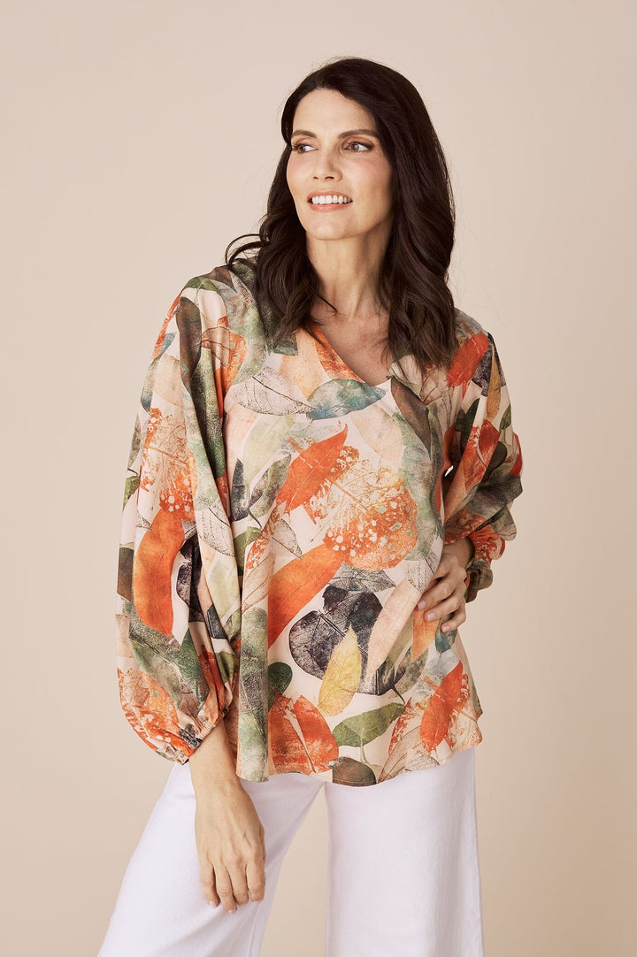 Sovana Long Sleeve Top in Valena Print Tops