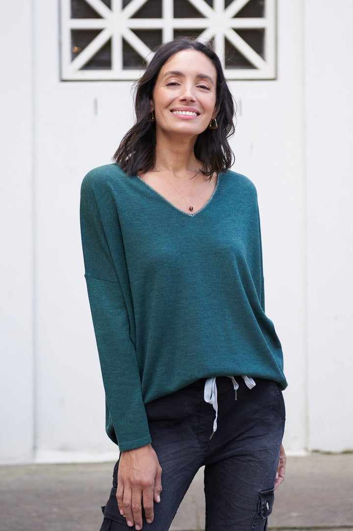 Christina Fine Knit Jumper Forest Green Jumper