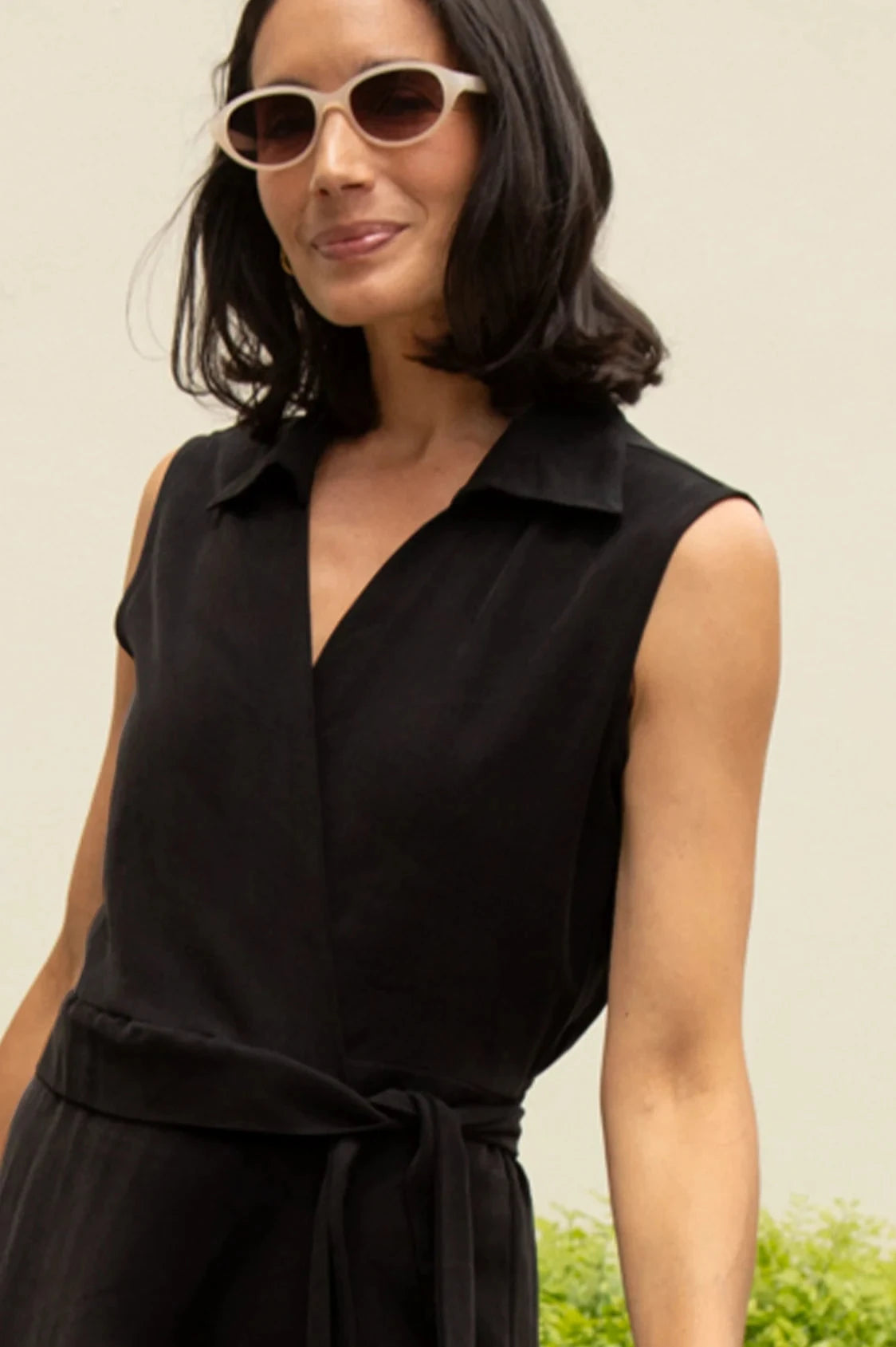 Alex Sleeveless Jumpsuit in Black Pants