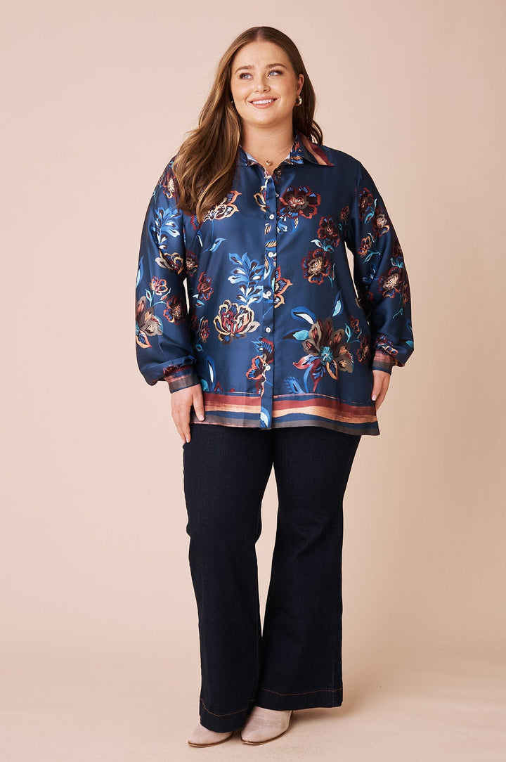 Louise Long Sleeve Collared Top Tops