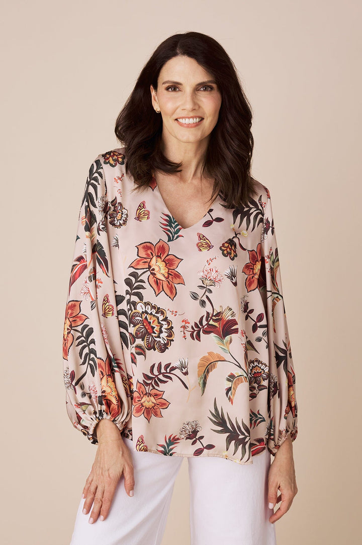 Sovana Long Sleeve Top in Gloria Print Tops