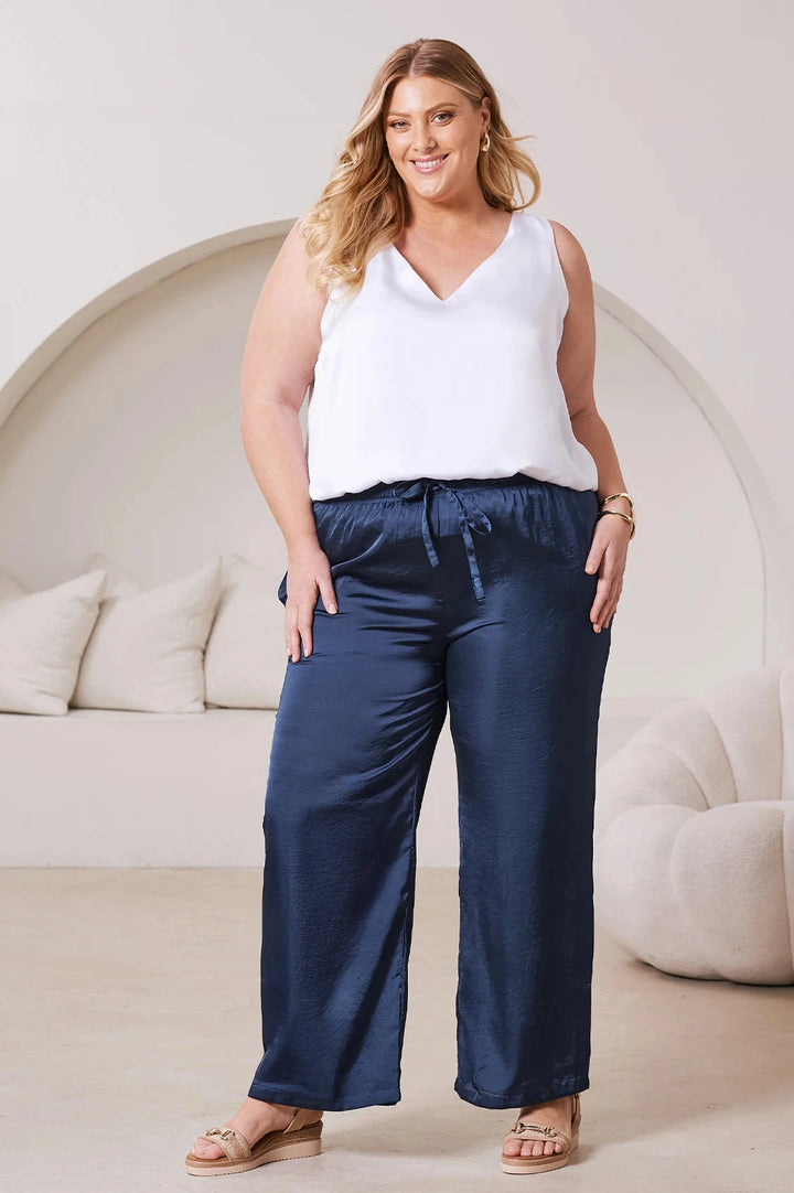 Perla Reversible Neckline Sleeveless Top in White Tops