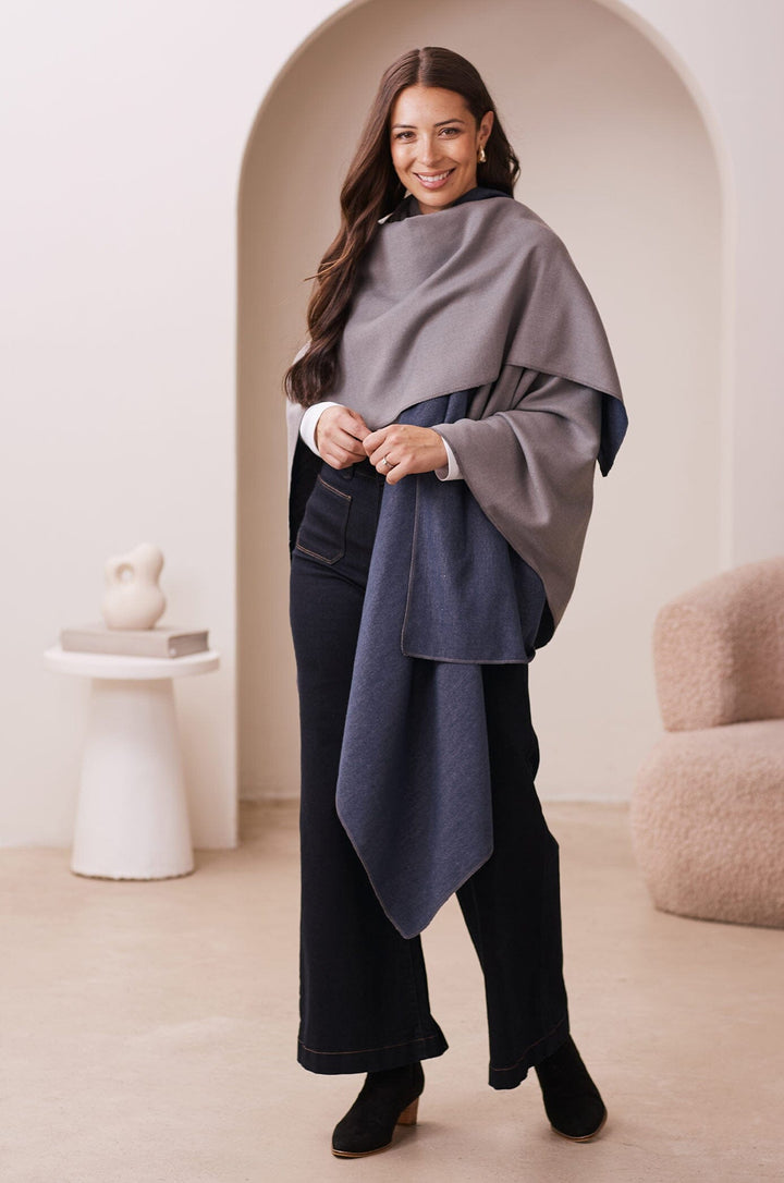 Cyrilla Cape Dark Denim Capes
