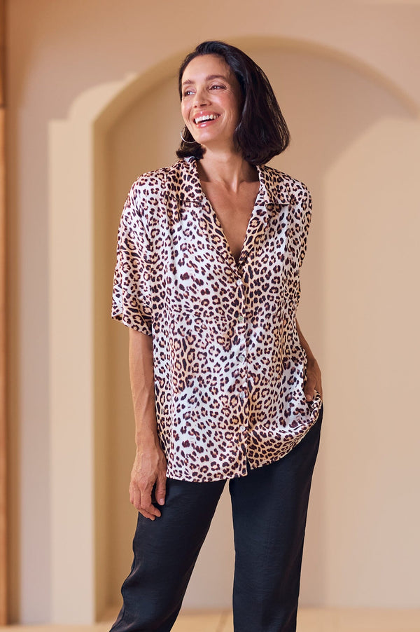 Karina Animal Print Top Tops