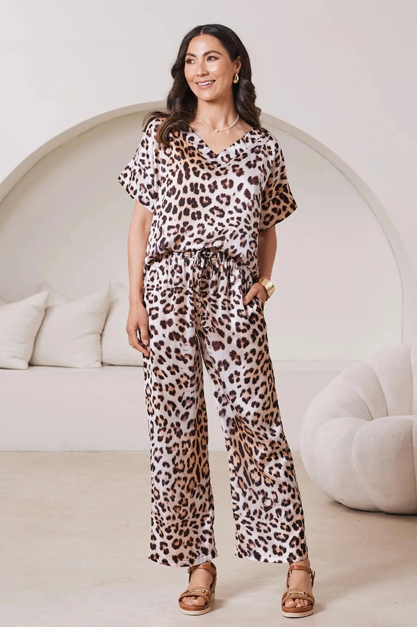 Casey Straight Leg Pants in Leopard Print Pants