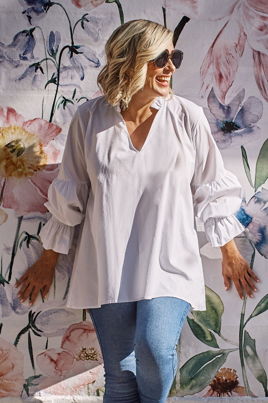 Alessandra Long Sleeve Top White Tops