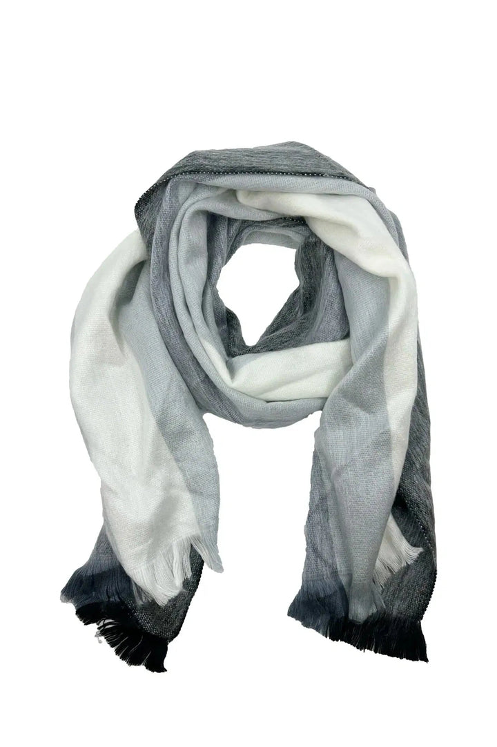 Alpaca Wrap Striped Multi Colour Grey Scarves